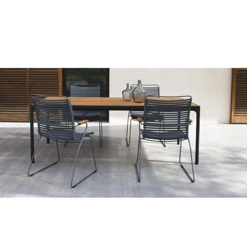 Houe Gartenmöbel-Set mit Tisch 160x90 cm "Four" und acht Stapelstühlen "Click"