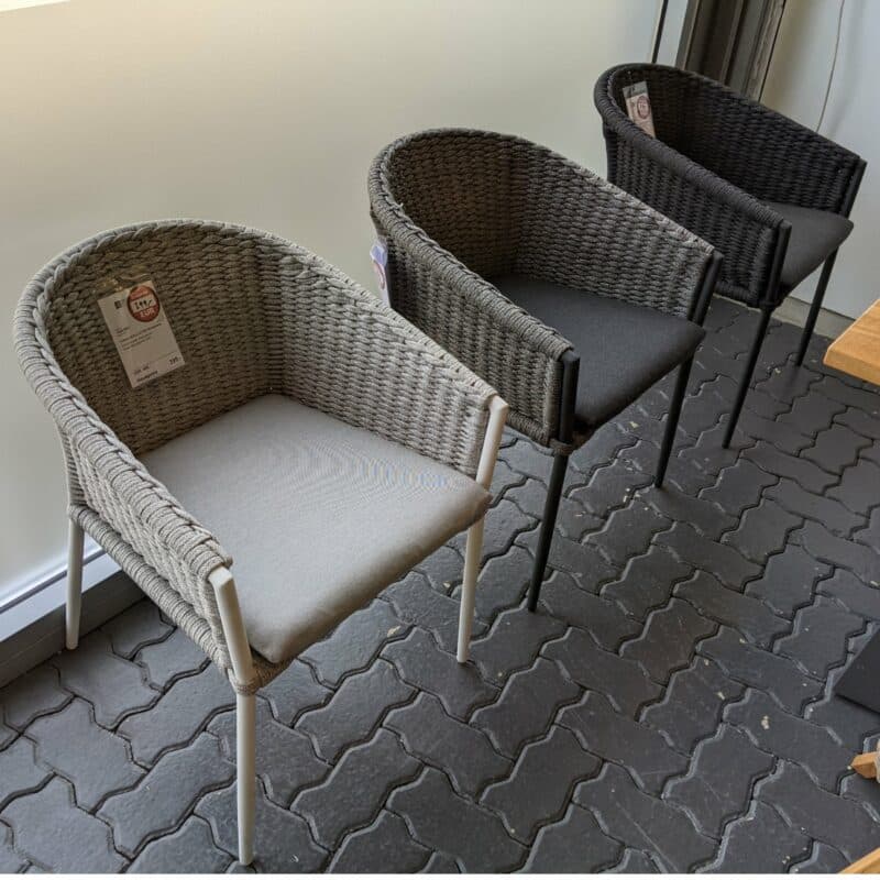 Jati&Kebon Dining-Sessel "Fortuna", Gestell Aluminium, Sitz & Rücken Rope press weaving, inkl. Sitzkissen