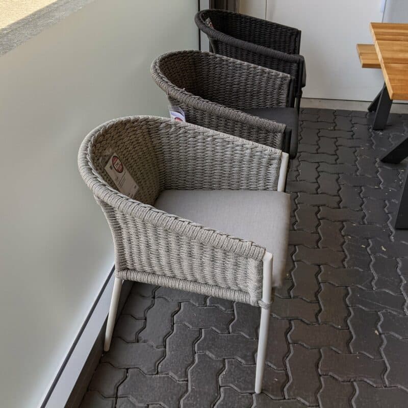 Jati&Kebon Dining-Sessel "Fortuna", Gestell Aluminium, Sitz & Rücken Rope press weaving, inkl. Sitzkissen