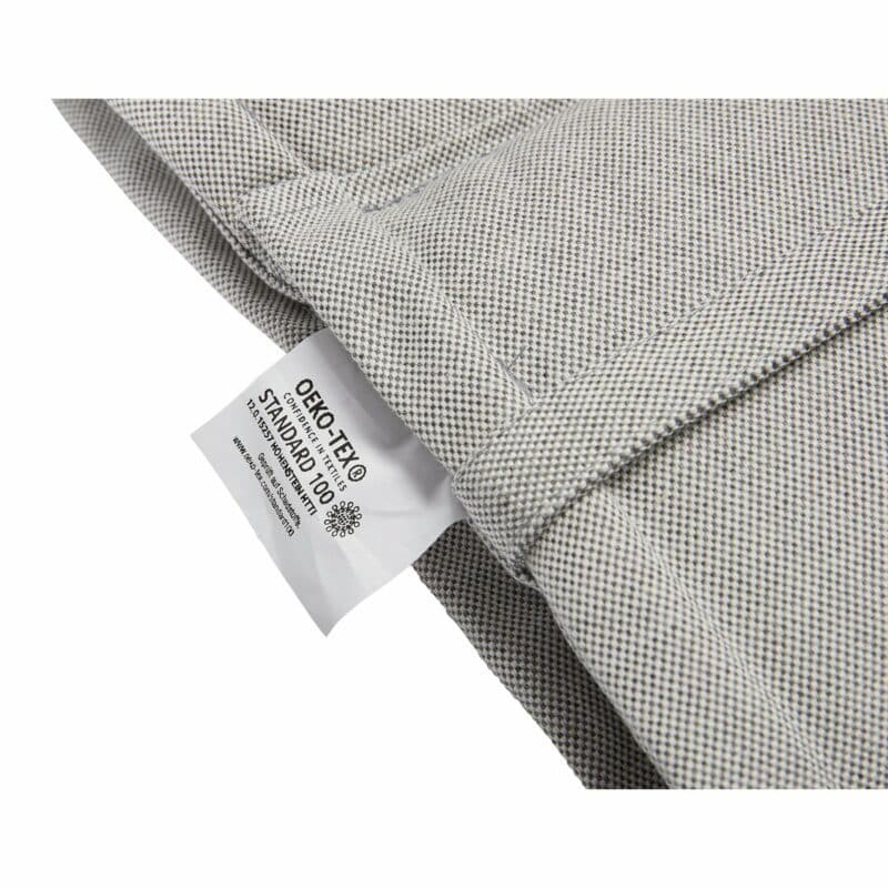 Kettler "Smell" Auflage hellgrau meliert, Detail Oeko-Tex