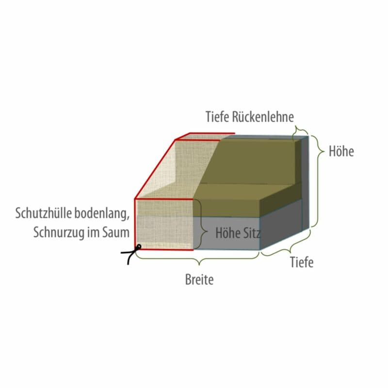 Gartenkultur Wunschmaß-Schutzhülle für Loungemodule ohne Armlehnen