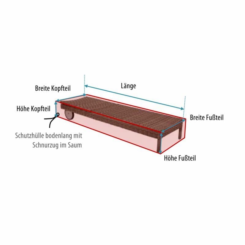 Gartenkultur Wunschmaß-Schutzhülle für Sonnenliegen ohne Armlehnen