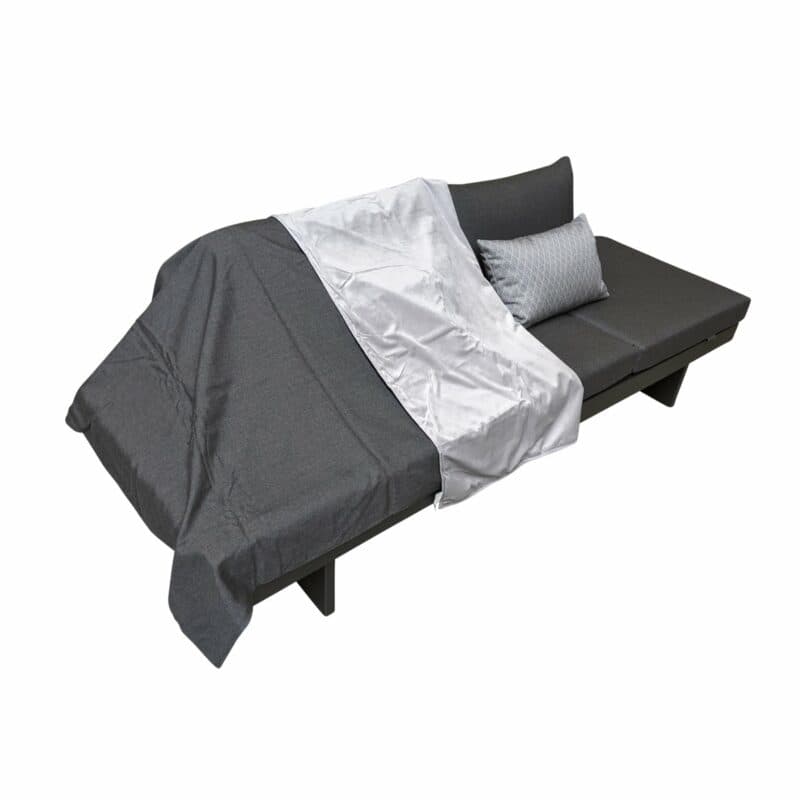 Stern "New Holly" Lounge im Best-of Set, Aluminium anthrazit, Textilen karbon, Bezug Outdoorstoff schiefergrau, inkl. 3 Sitzkissen, 2 Rückenkissen, 2 Dekokissen und 1 Kuscheldecke