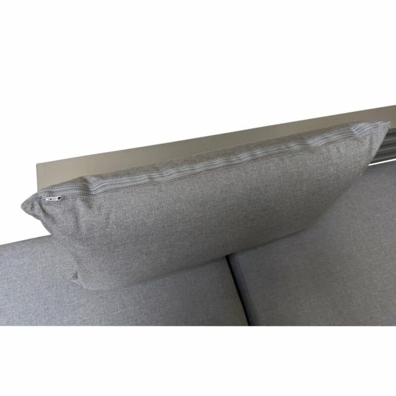 Stern "New Holly" Lounge im Best-of Set, Aluminium anthrazit, Textilen karbon, Bezug Outdoorstoff schiefergrau, Detail Kissenreißverschluss
