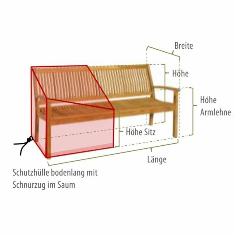 Gartenkultur Wunschmaß-Schutzhülle für Gartenbänke mit Rückenlehne und Armlehne, bodenlang