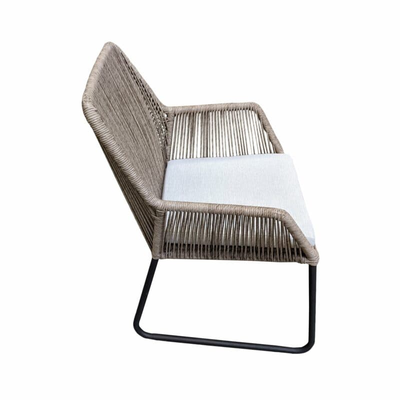 SIT Mobilia "Allanis" Gartenstuhl, Gestell Aluminium anthrazit, Polyrattan-Geflecht Twisted beige, Kissen beige