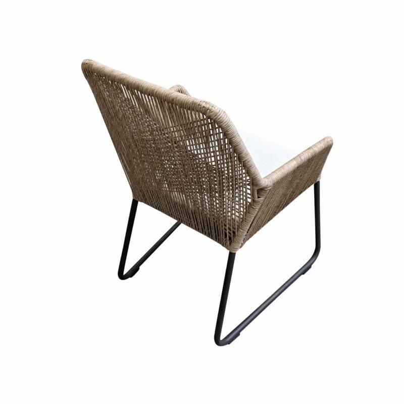 SIT Mobilia "Allanis" Gartenstuhl, Gestell Aluminium anthrazit, Polyrattan-Geflecht Twisted beige, Kissen beige