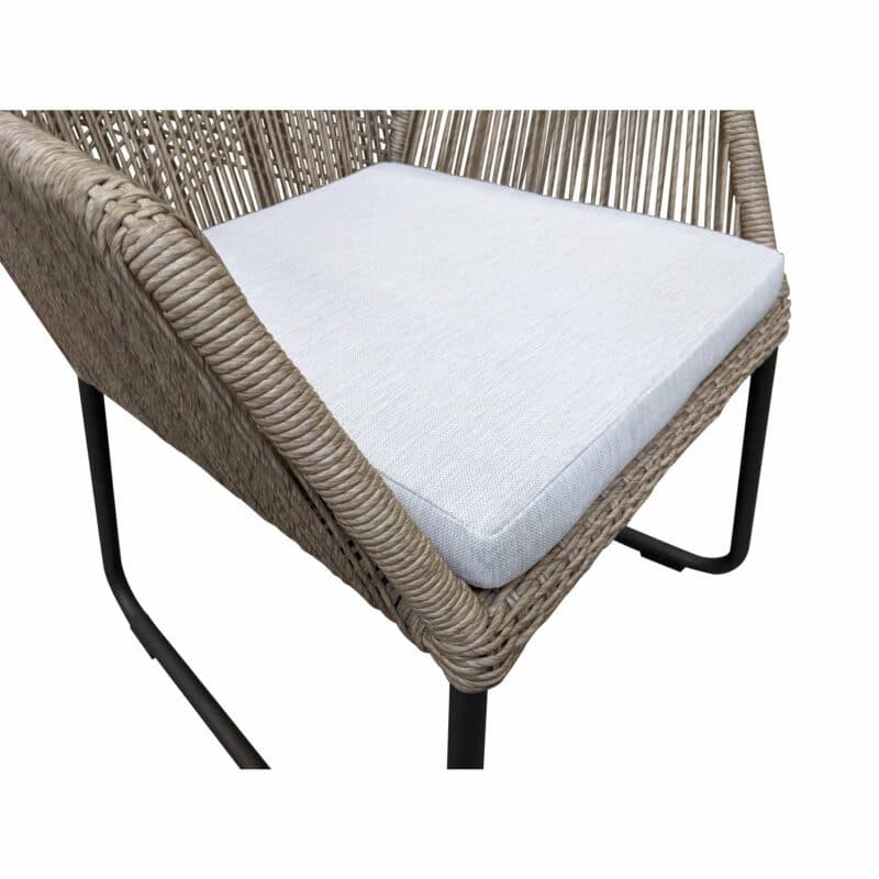 SIT Mobilia "Allanis" Gartenstuhl, Gestell Aluminium anthrazit, Polyrattan-Geflecht Twisted beige, Kissen beige