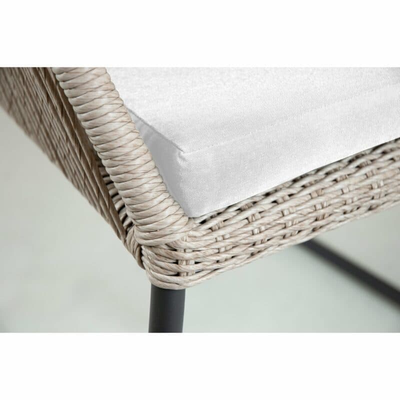 SIT Mobilia "Allanis" Gartenstuhl, Gestell Aluminium anthrazit, Polyrattan-Geflecht Twisted beige, Kissen beige