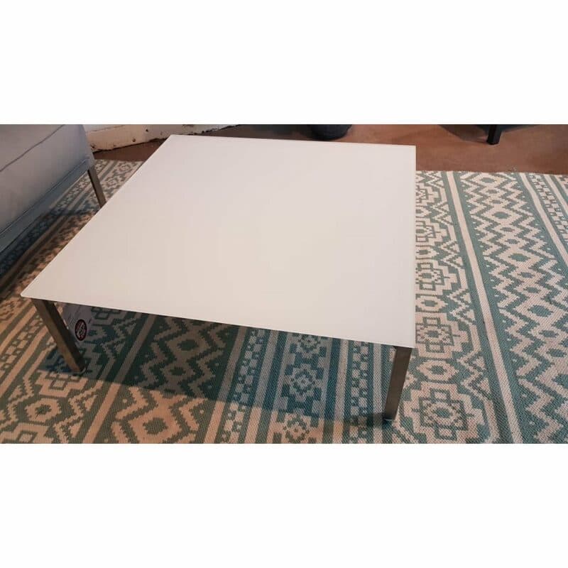 Rausch Classics "Ocean Club" Loungetisch, Gestell Edelstahl geschliffen, Tischplatte Sicherheitsglas weiß, Ausstellung Lauchringen