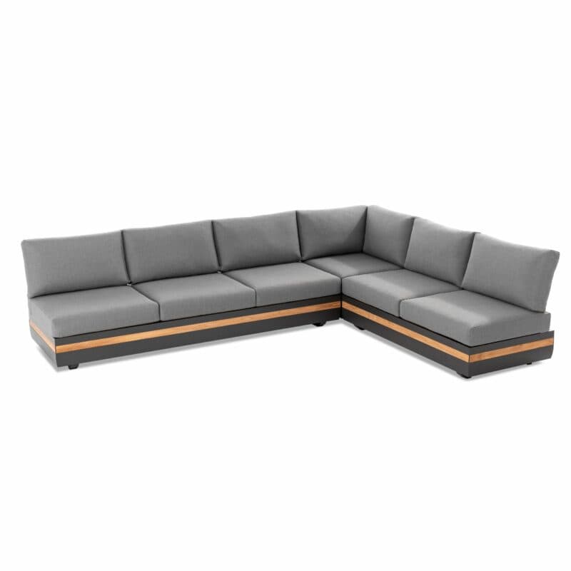 Niehoff "Volano" Loungeserie, Gestell Aluminium anthrazit mit Teakholz-Einlage, Polster Outdoor-Gewebe Canvas Heather anthrazit