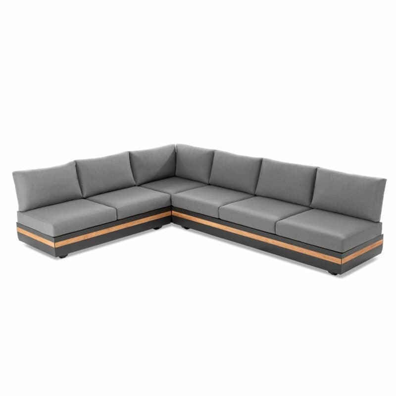 Niehoff "Volano" Loungeserie, Gestell Aluminium anthrazit mit Teakholz-Einlage, Polster Outdoor-Gewebe Canvas Heather anthrazit