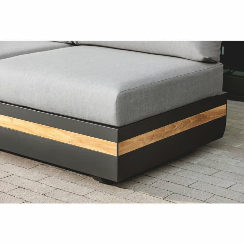 Niehoff "Volano" Loungeserie, Gestell Aluminium anthrazit mit Teakholz-Einlage, Polster Outdoor-Gewebe Canvas Heather anthrazit