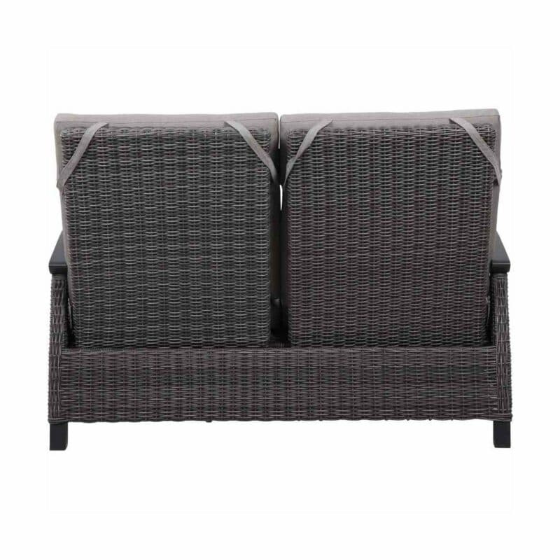 Siena Garden "Corido" Loungesofa 2-Sitzer, Gestell Aluminium anthrazit matt, Geflecht charcoal grey, Polster taupe meliert