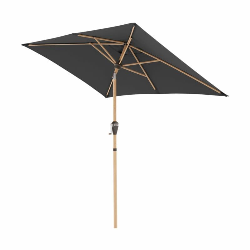 Doppler "Alu Wood Auto Tilt Ultra" Kurbelschirm 210x140 cm, Bezug Farbe Anthrazit 840
