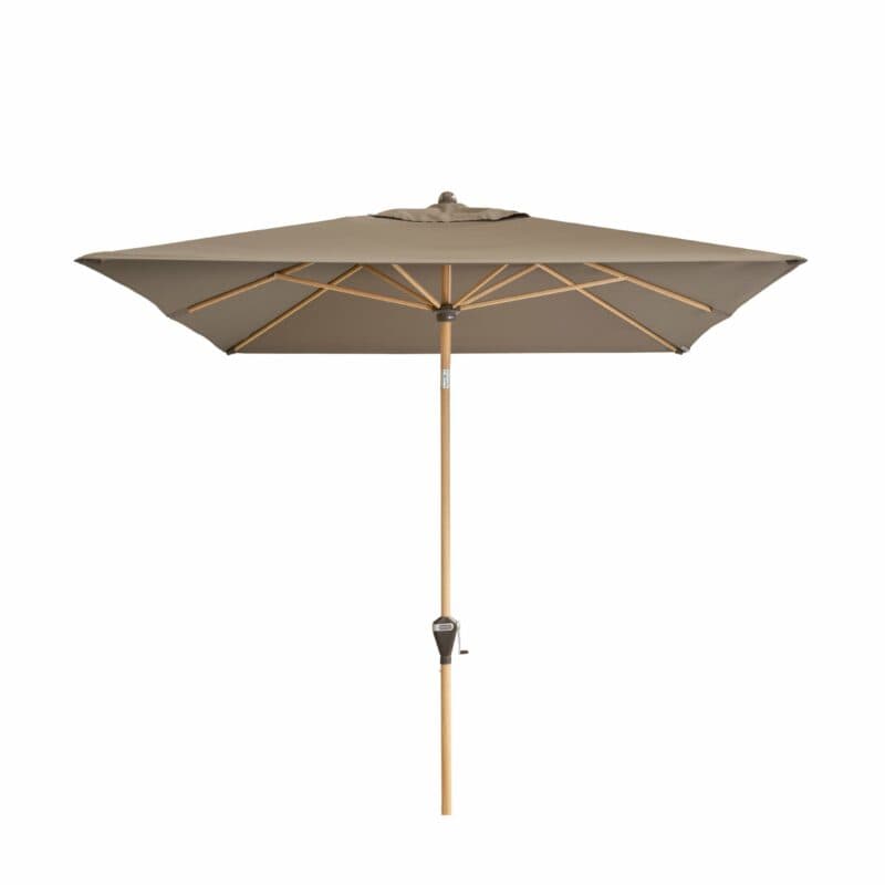 Doppler "Alu Wood Auto Tilt Ultra" Kurbelschirm eckig, 300x200 cm, Bezug Farbe Greige 846