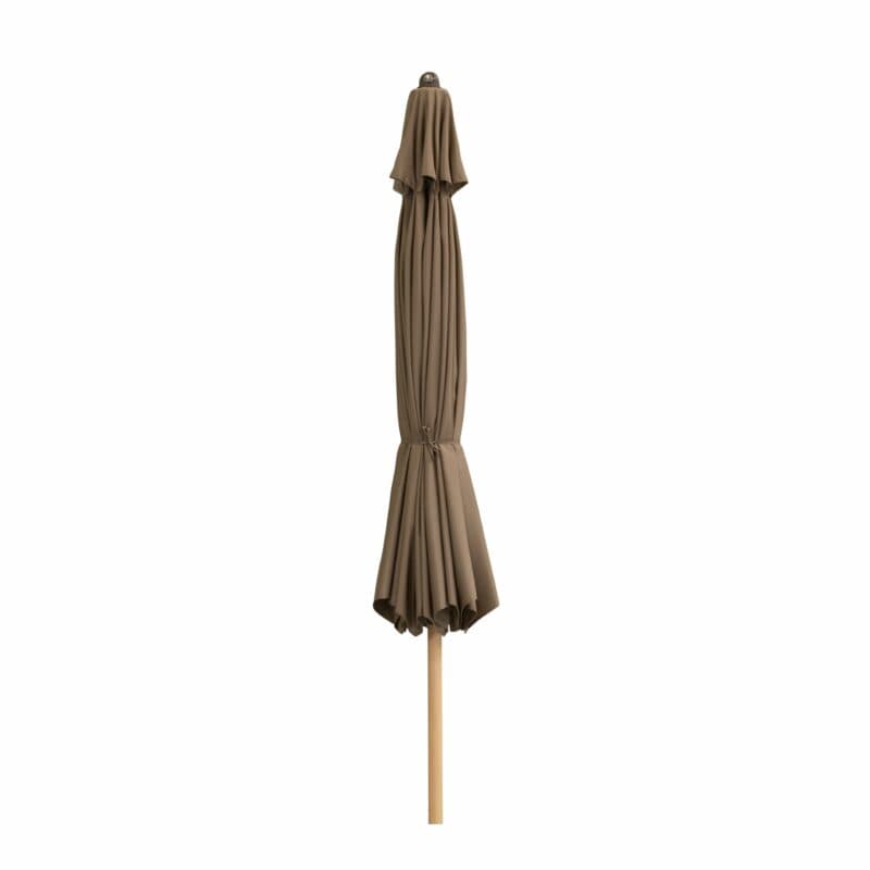 Doppler "Alu Wood Ultra Mittelmast" Kurbelschirm rund 350 cm, Bezug Farbe Greige 846