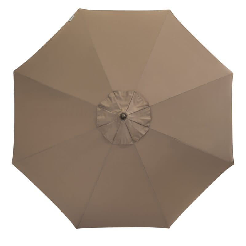 Doppler "Alu Wood Ultra Mittelmast" Kurbelschirm rund 350 cm, Bezug Farbe Greige 846