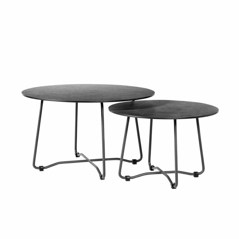 Diamond Garden "Bristol" Loungetische, Gestell Edelstahl dunkelgrau, Tischplatte HPL Granit dunkel