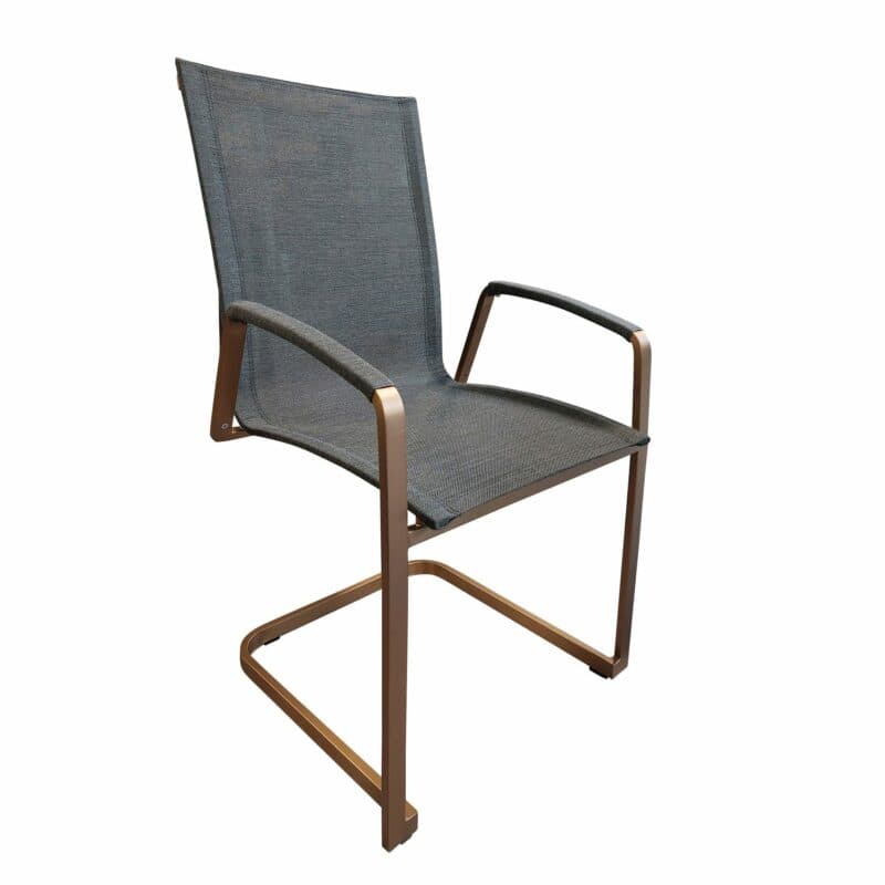 SIT Mobilia "Tinto Cobre" Freischwinger hoch, Gestell Edelstahl Kupfer verchromt, Sitzfläche Batyline® Eden black