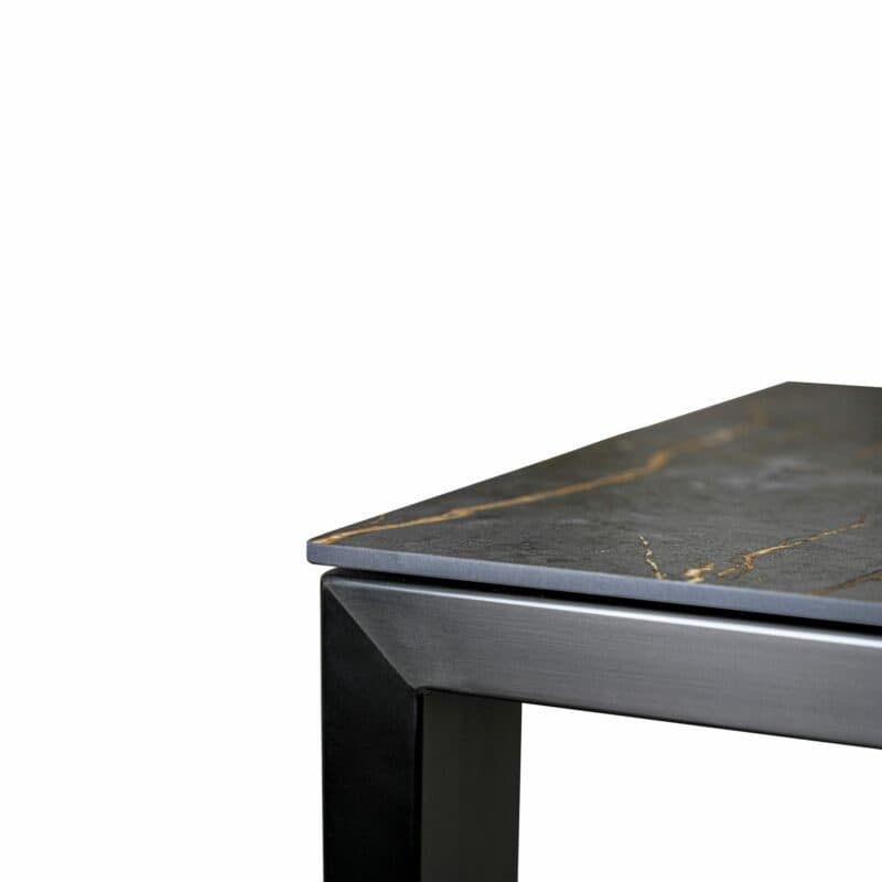 SIT Mobilia "Olympia Oslo Preto" Gartentisch, Gestell Edelstahl schwarz verchromt, hier mit Tischplatte Dekton Laurent