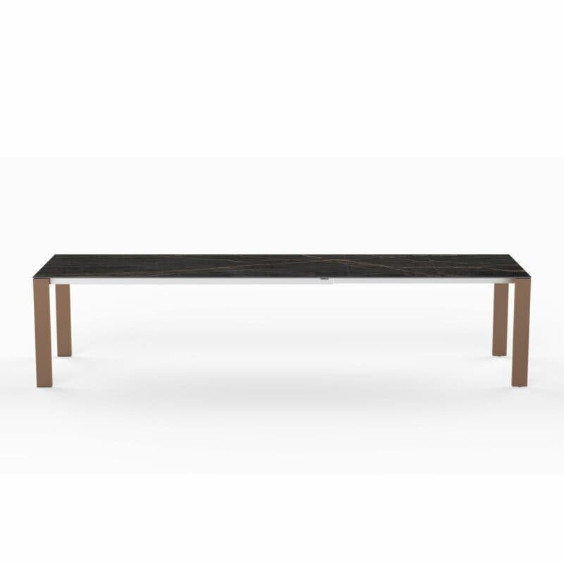 SIT Mobilia "Olympia Oslo Cobre" Gartentisch, Gestell Edelstahl Kupfer verchromt, Tischplatte Dekton Laurent, 210/270/330x95 cm