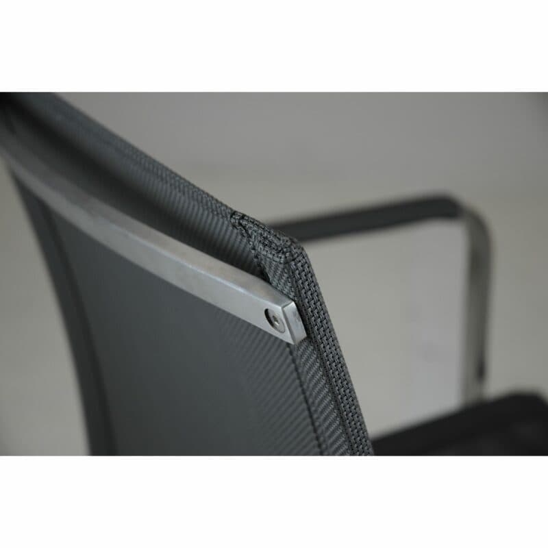 SIT Mobilia "Marseille" Stapelsessel, Gestell Edelstahl gebürstet, Sitzfläche Batyline® Eden black