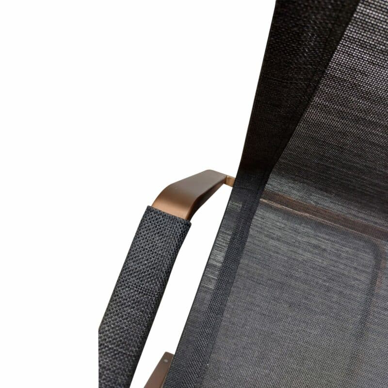 SIT Mobilia "Tinto Cobre" Freischwinger hoch, Gestell Edelstahl Kupfer verchromt, Sitzfläche Batyline® Eden black