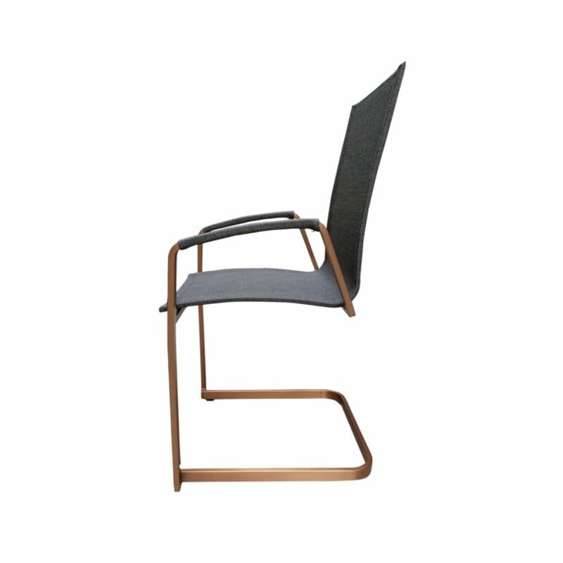 SIT Mobilia "Tinto Cobre" Freischwinger hoch, Gestell Edelstahl Kupfer verchromt, Sitzfläche Batyline® Eden black