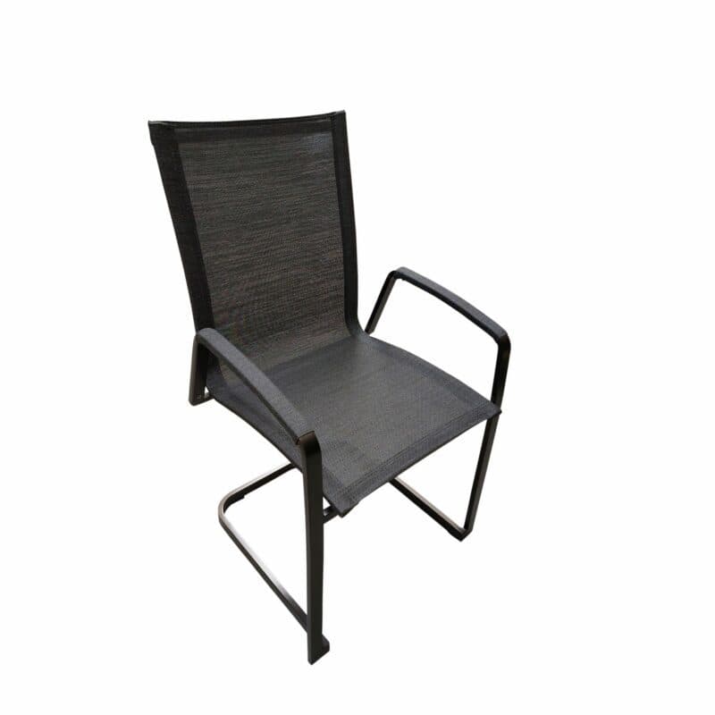 SIT Mobilia "Tinto Preto" Freischwinger hoch, Gestell Edelstahl schwarz verchromt, Sitzfläche Batyline® Eden black