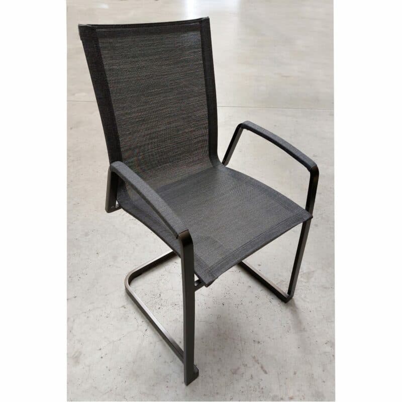 SIT Mobilia "Tinto Preto" Freischwinger hoch, Gestell Edelstahl schwarz verchromt, Sitzfläche Batyline® Eden black