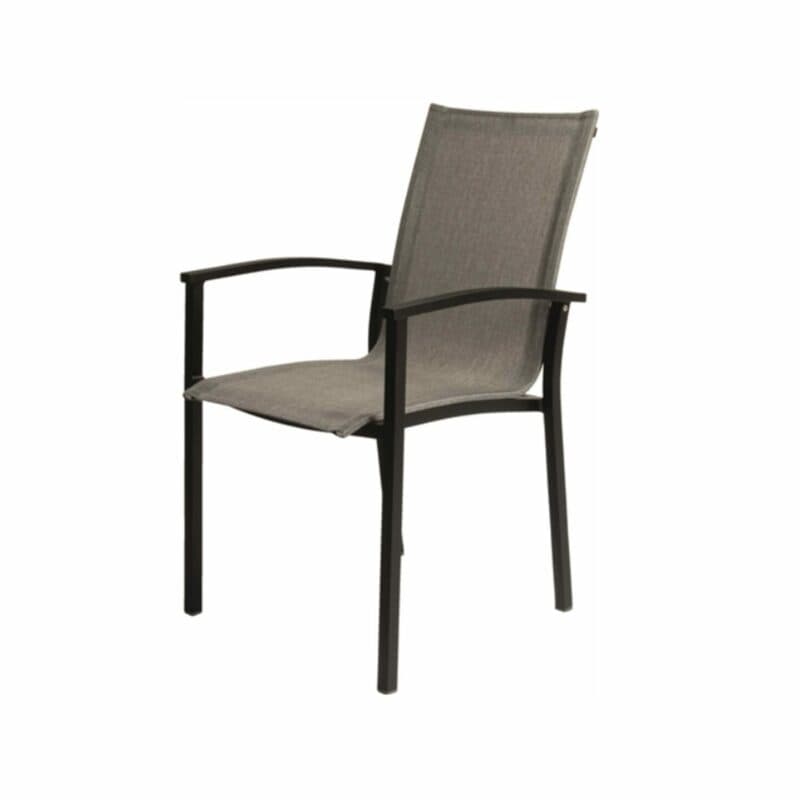 Stern "Evoee" Stapelsessel, Aluminium schwarz matt, Textilen Leinen grau