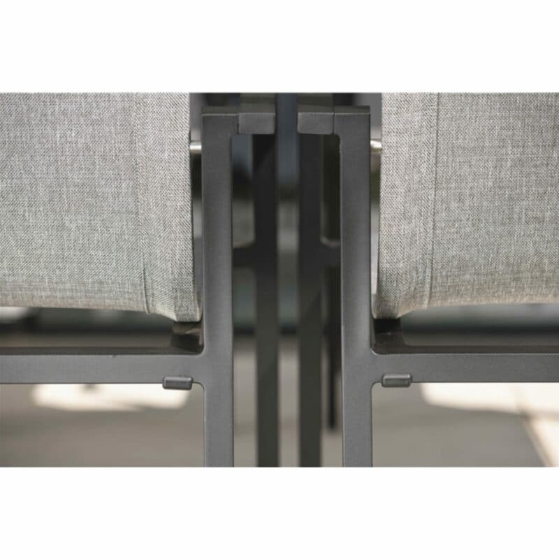 Stern "Evoee" Stapelsessel, Aluminium schwarz matt, Textilen Leinen grau