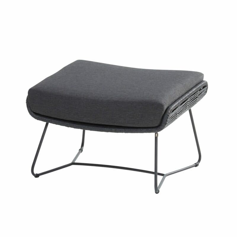 4Seasons Outdoor "Belmond" Loungehocker, Gestell Edelstahl anthrazit, Polyrattan anthrazit, Kissen Olefin anthrazit