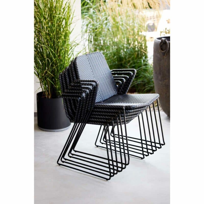 Cane-line "Vision" Gartenstuhl, Geflecht schwarz/anthrazit