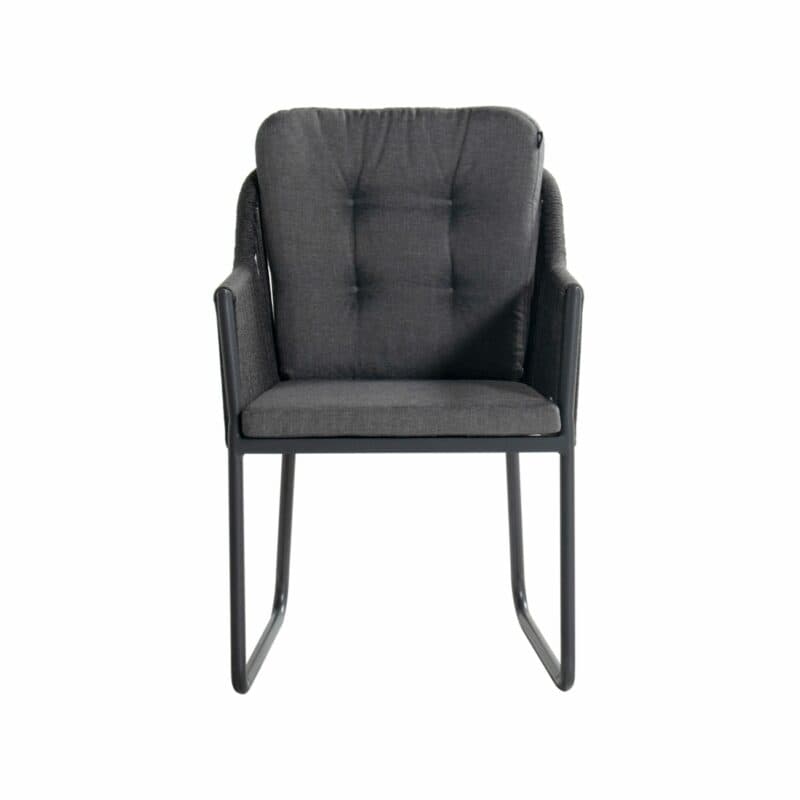Hartman "Cairo" Kufenstuhl, Alu xerix, Rope grey, Sitz- und Rückenkissen ash grey