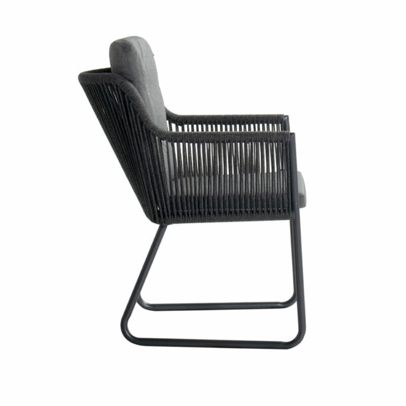 Hartman "Cairo" Kufenstuhl, Alu xerix, Rope grey, Sitz- und Rückenkissen ash grey
