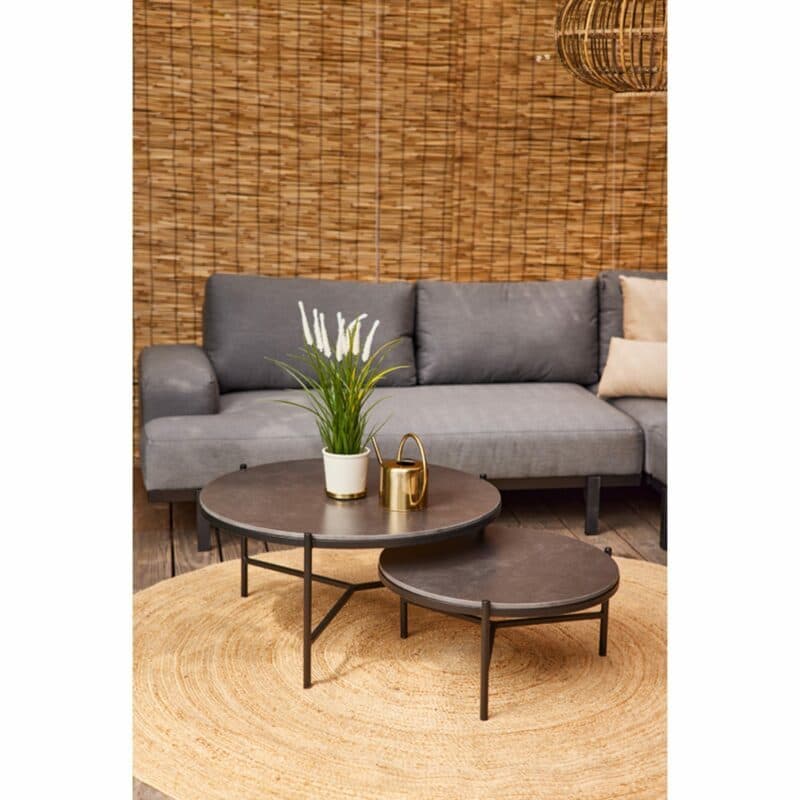 Hartman "Carson" Kaffeetisch 126cm und 62cm, Aluminium schwarz