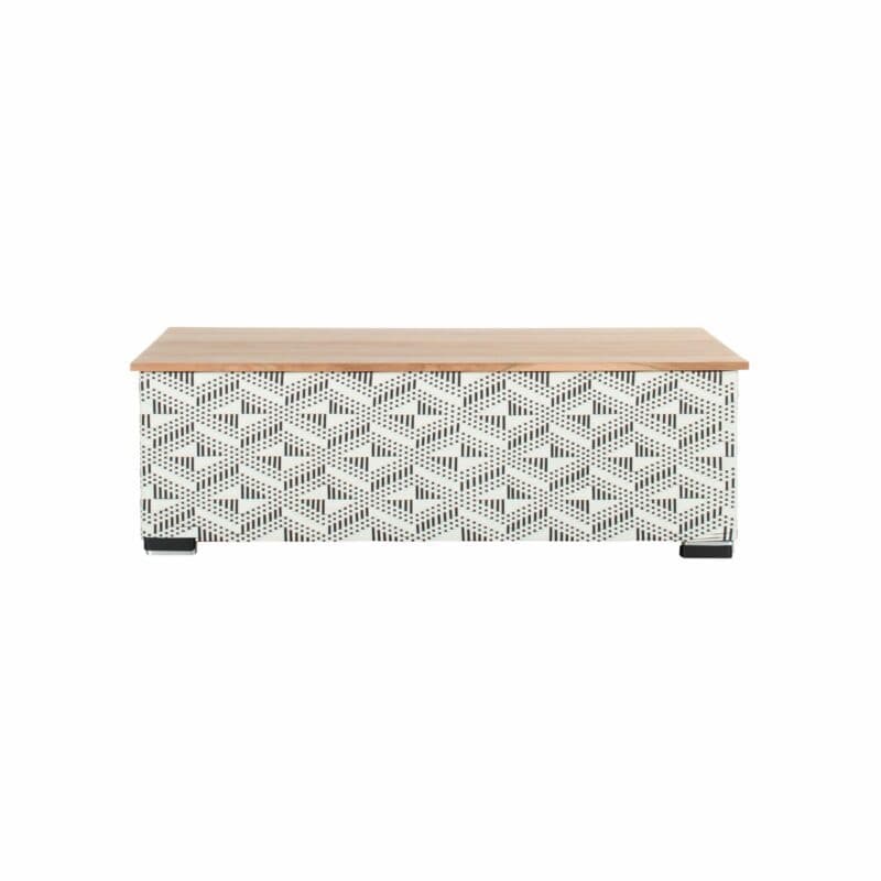 Hartman "Maledives" Loungetisch, Untergestell Alu, Kunststoffgeflecht schwarz-weiß, Tischplatte Teak