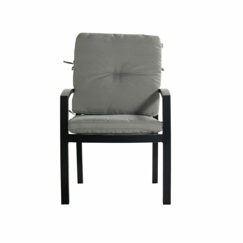 Hartman "Rosario" Diningsessel, Gestell Aluminium-Guss riven grey, Sitz- und Rückenkissen light grey