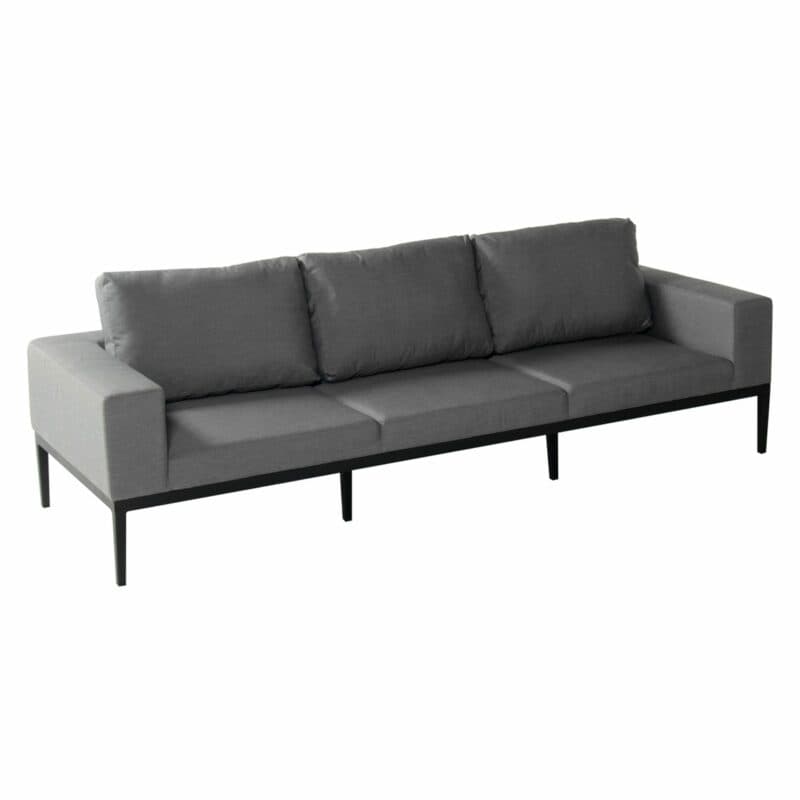 Hartman "Sven" Seitenteil 3-sitzig, Aluminium schwarz, Bezug Sunbrella Mid Grey QuickDry