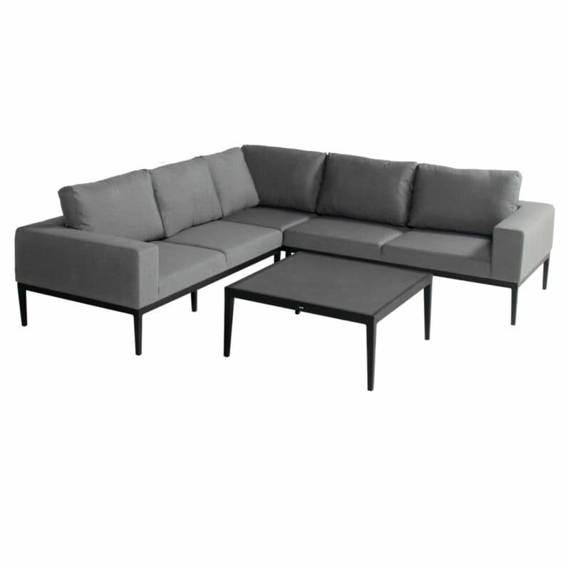 Hartman "Sven" Eckloungeset (rechts), Aluminium schwarz, Bezug Sunbrella Mid Grey QuickDry