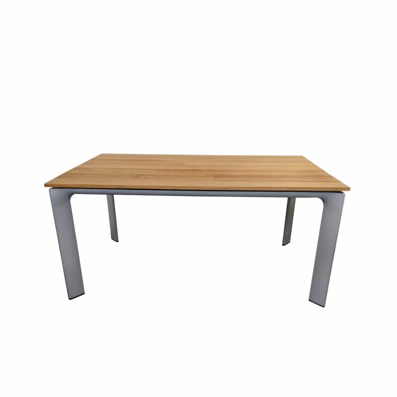 Kettler "Diamond" Tischsystem Gartentisch, Tischgestell Aluminium silber, Tischplatte Teakholz breite Leisten