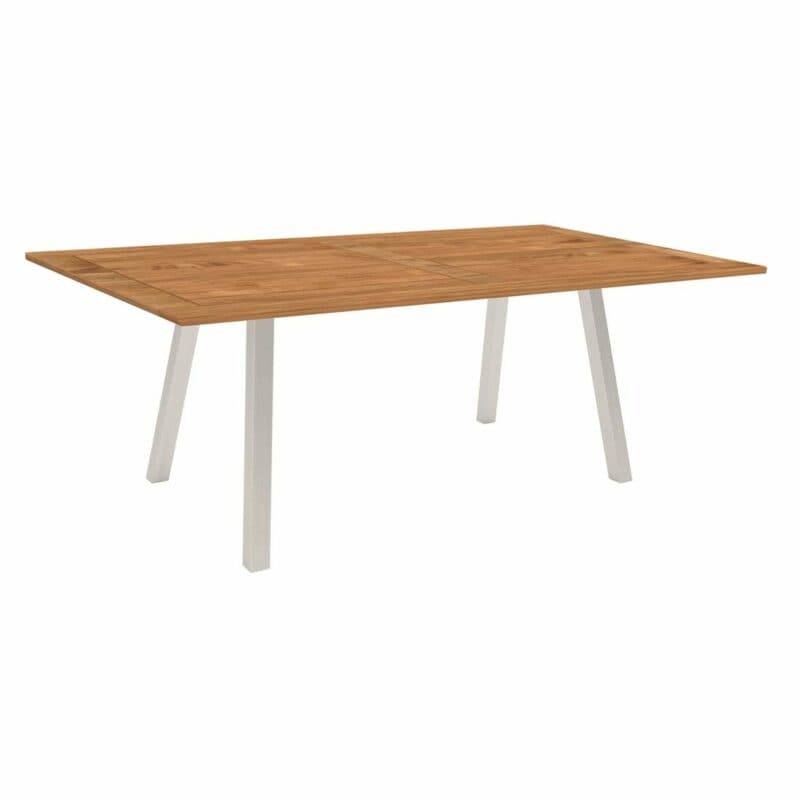 Stern "Interno" Gartentisch, Gestell Edelstahl, Vierkantrohr, Tischplatte Teakholz, 180x100 cm