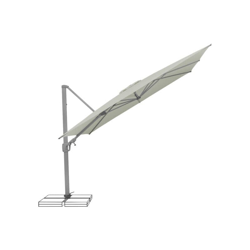 SUNCOMFORT® by GLATZ, Sonnenschirm "Sunflex", Gestellfarbe Texture silver, 300 x 300 cm, Dessin 013 - Light Grey