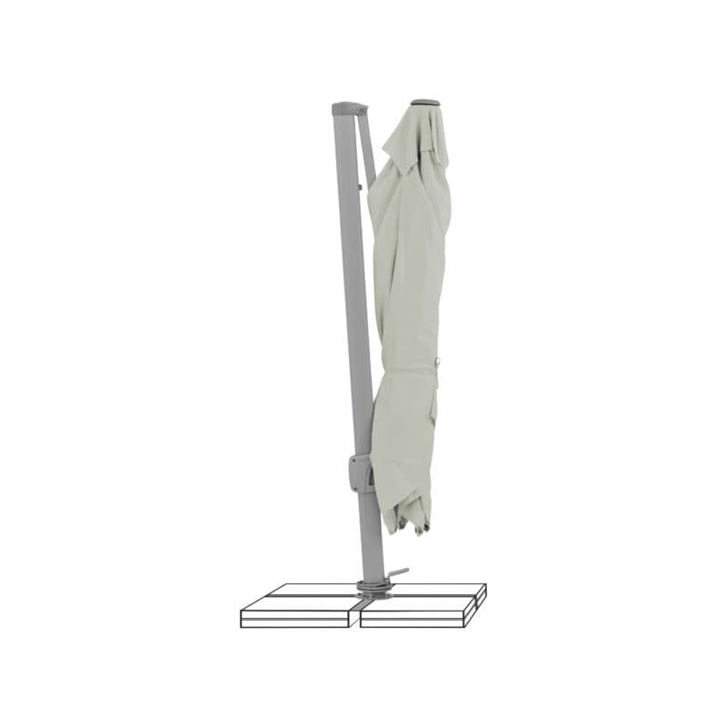 SUNCOMFORT® by GLATZ, Sonnenschirm "Sunflex", Gestellfarbe Texture silver, 300 x 300 cm, Dessin 013 - Light Grey