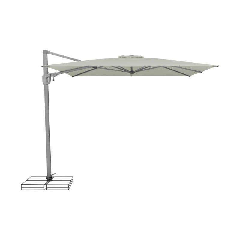 SUNCOMFORT® by GLATZ, Sonnenschirm "Sunflex", Gestellfarbe Texture silver, 300 x 300 cm, Dessin 013 - Light Grey