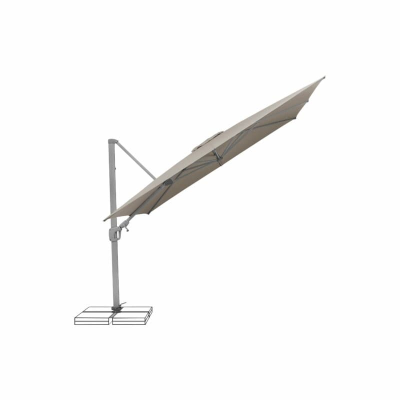 SUNCOMFORT® by GLATZ, Sonnenschirm "Sunflex", Gestellfarbe Texture silver, 300 x 300 cm, Dessin 053- Light taupe