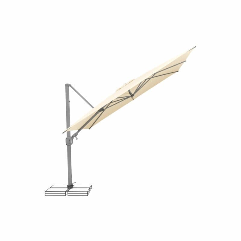 SUNCOMFORT® by GLATZ, Sonnenschirm "Sunflex", Gestellfarbe Texture silver, 300 x 300 cm, Dessin 040 - Ecru