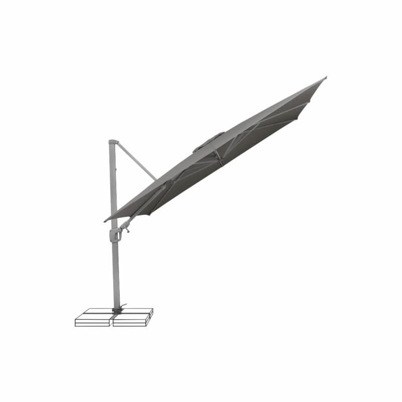 SUNCOMFORT® by GLATZ, Sonnenschirm "Sunflex", Gestellfarbe Texture silver, 300 x 300 cm, Dessin 057- Stonegrey